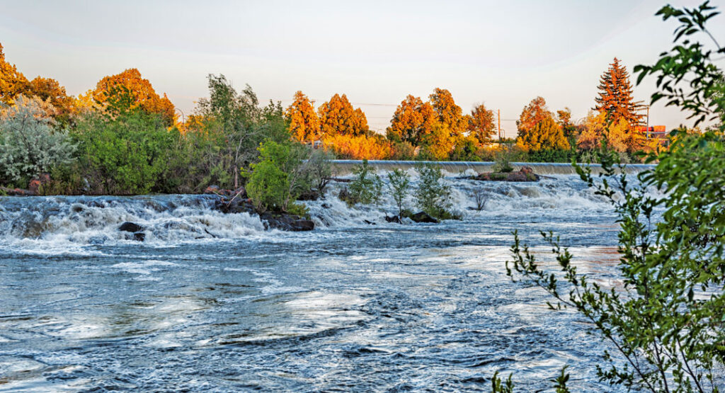 Water Fall with Fall Foliage Located Near Idaho Falls, Idaho - Cascadia ...